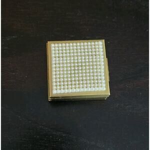 Vintage miniature Hollywood Glam MCM Folding Photo Frame Faux Pearl TCAA 1954